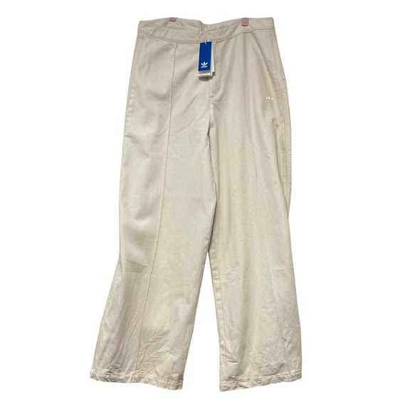 adidas Originals Pants - NWT Adidas Originals Natural Cotton Wide Leg Pants 36 cream 3-Stripe Jeans